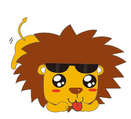 Gif animé lion grimace